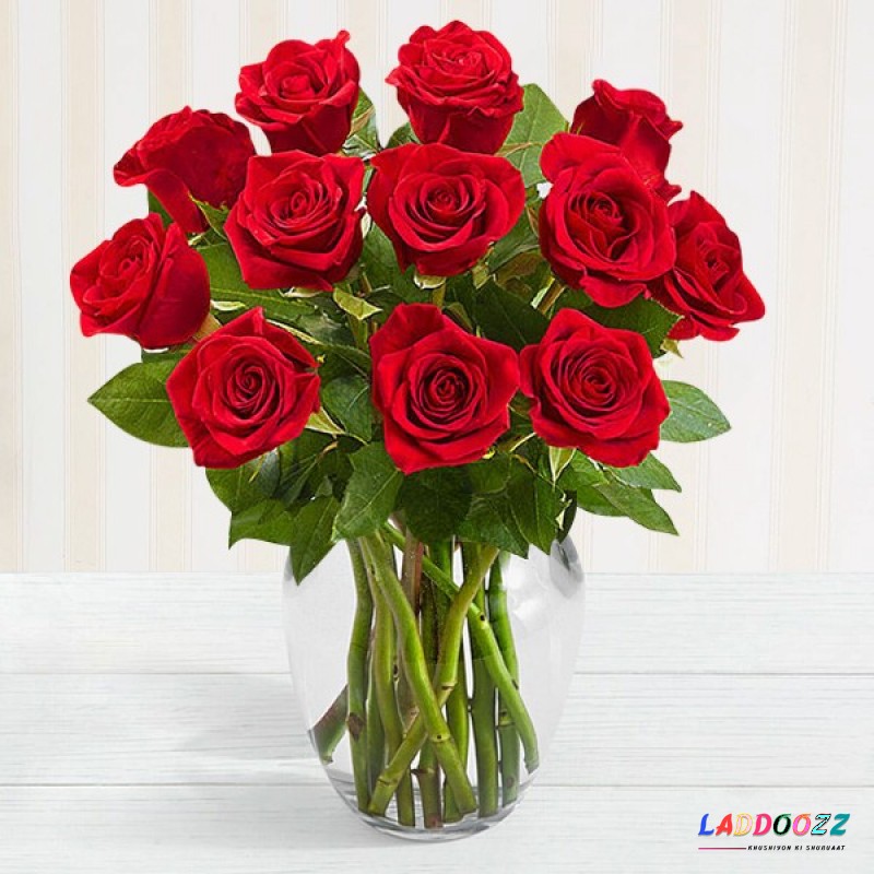 Vase of Red Love Bouquet 